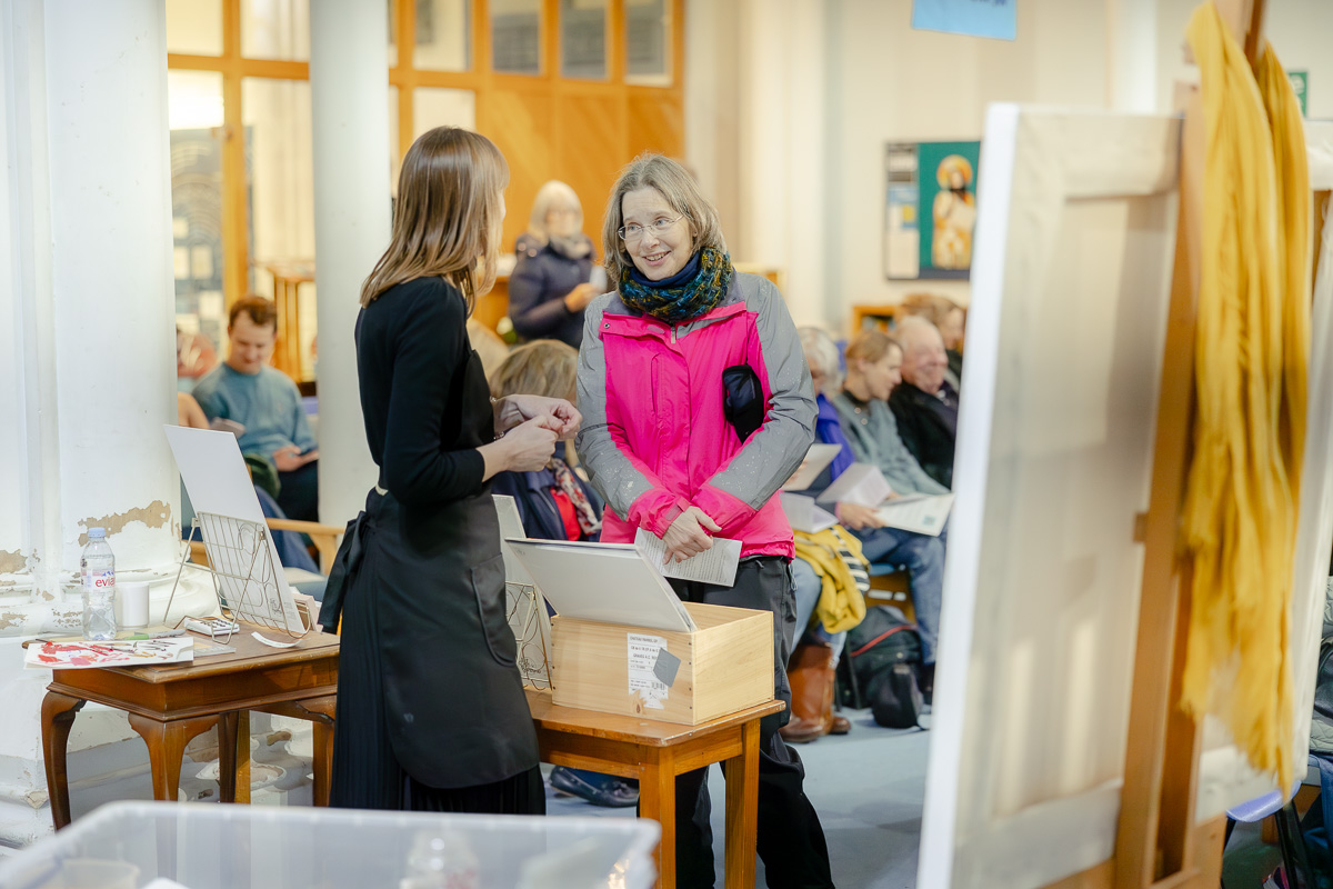 Laura Pearson-Clark Live Paints Steve Bingham's Four Seasons at St Luke's Cambridge